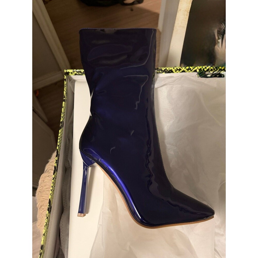 Cape Robbin Purple Patent Stiletto Boots – Size 8 (High Heel, Statement Boot)